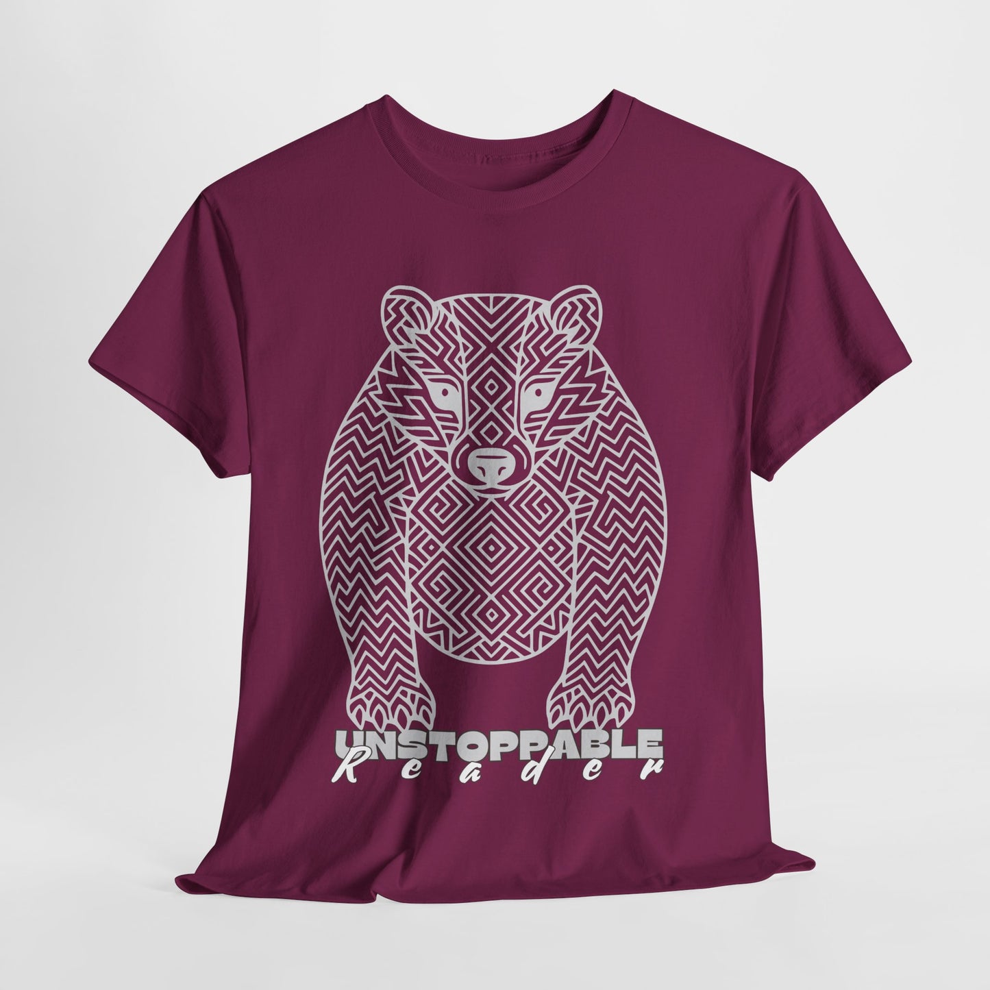 Teen/Adult Unisex – Unstoppable Reader Honey Badger Tee – Fierce Gift for Relentless Bookworms