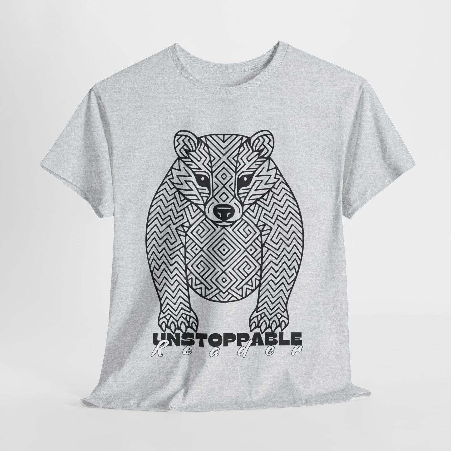 Teen/Adult Unisex – Unstoppable Reader Honey Badger Tee – Fierce Gift for Relentless Bookworms
