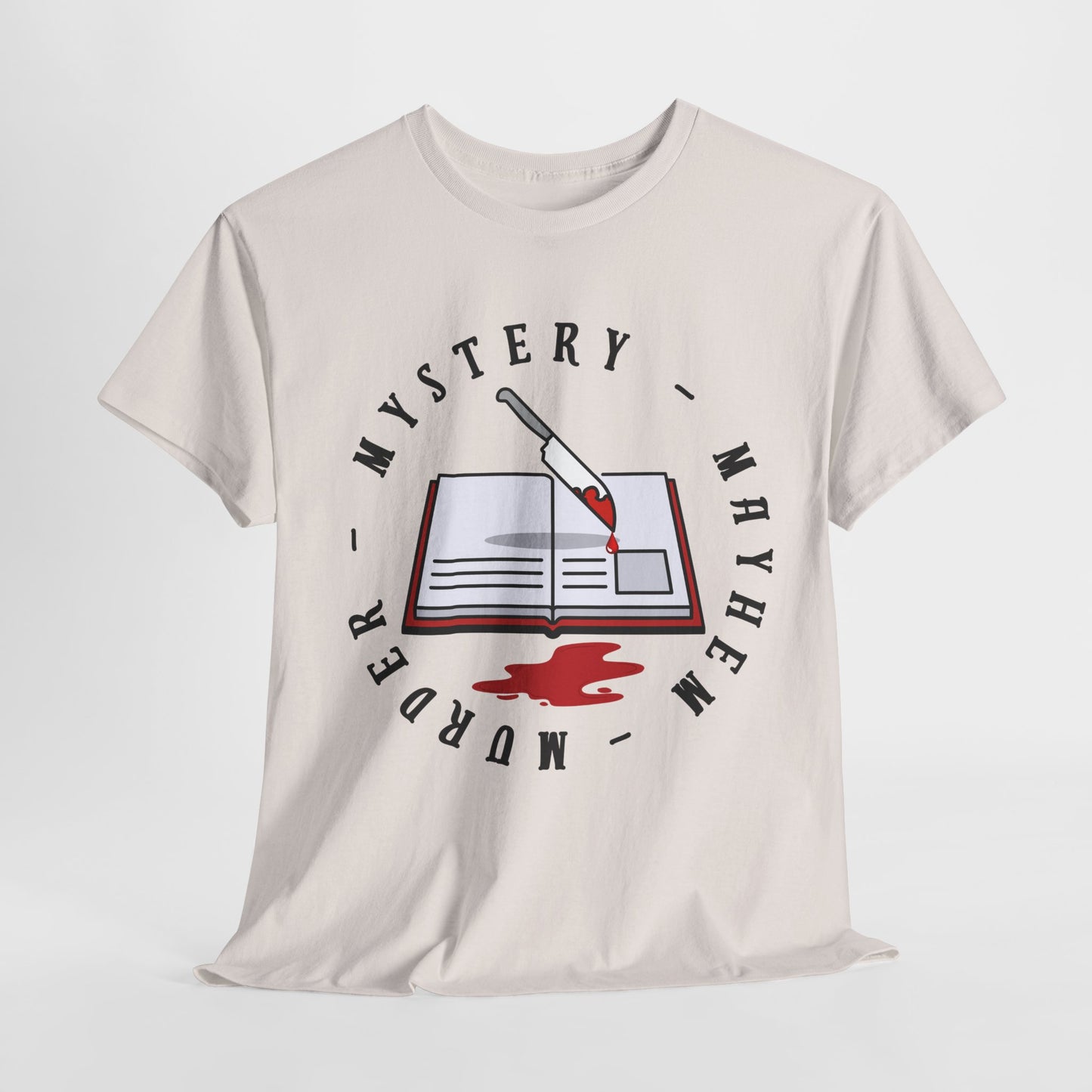 Teen/Adult Unisex Mystery Mayhem Murder T-Shirt – Crime Thriller Reader Tee