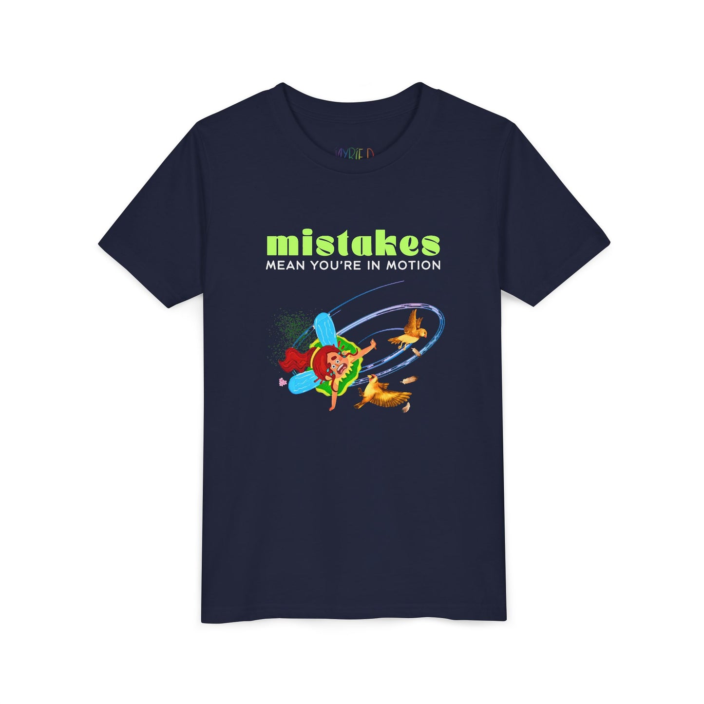 Youth MISTAKES Mean You're In Motion Tee – Growth Mindset Shirt for Curious Kids