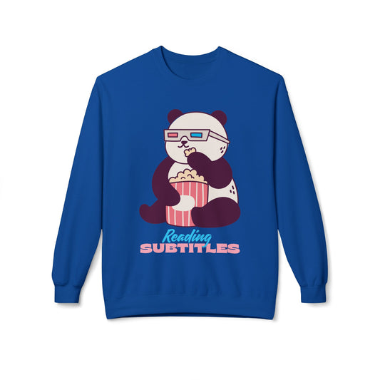 Teen/Adult Unisex Reading Subtitles Sweatshirt – Cozy Movie Night Bookish Apparel