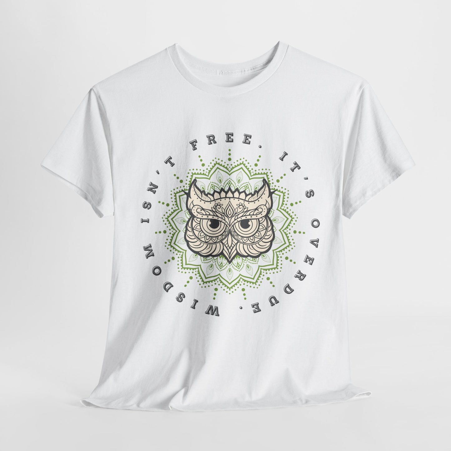 Teen/Adult Unisex – Wisdom Isn’t Free Tee – Overdue Owl Library Shirt