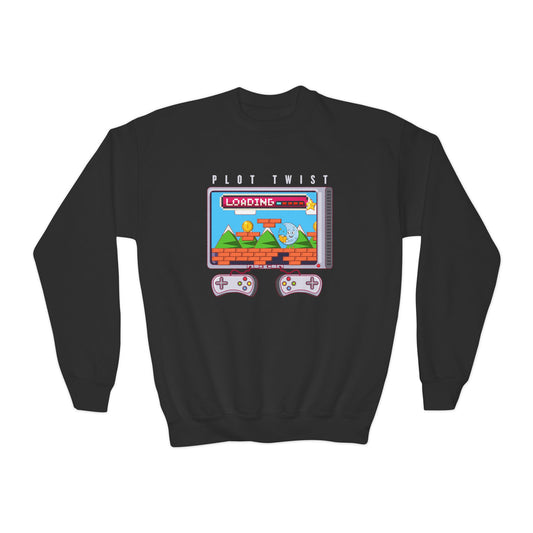 Youth Plot Twist Loading Sweatshirt – Game, Read, Repeat!