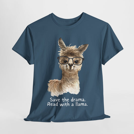 Teen/Adult Unisex Read with a Llama Tee – No Drama, Just Chapters