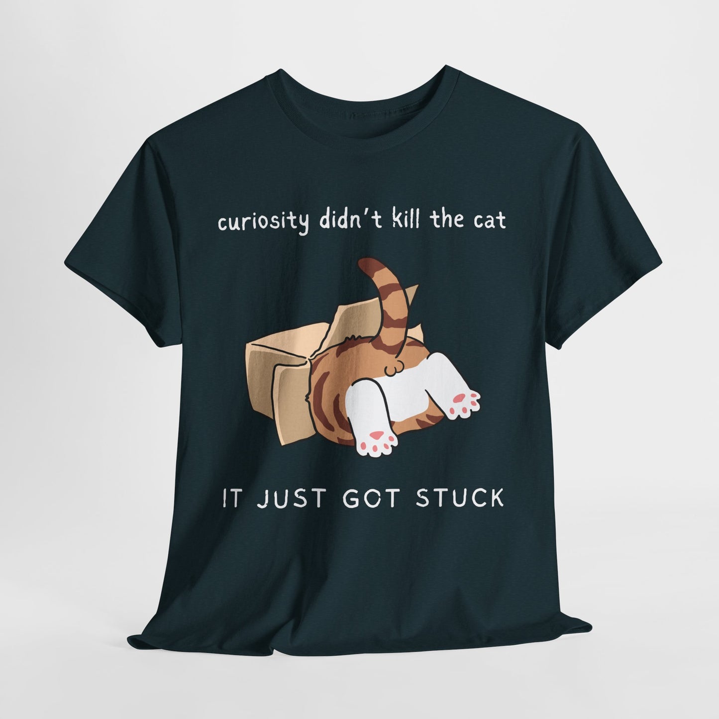 Teen/Adult Unisex Curiosity Cat Tee – Funny Gift for Bookish Cat Lovers