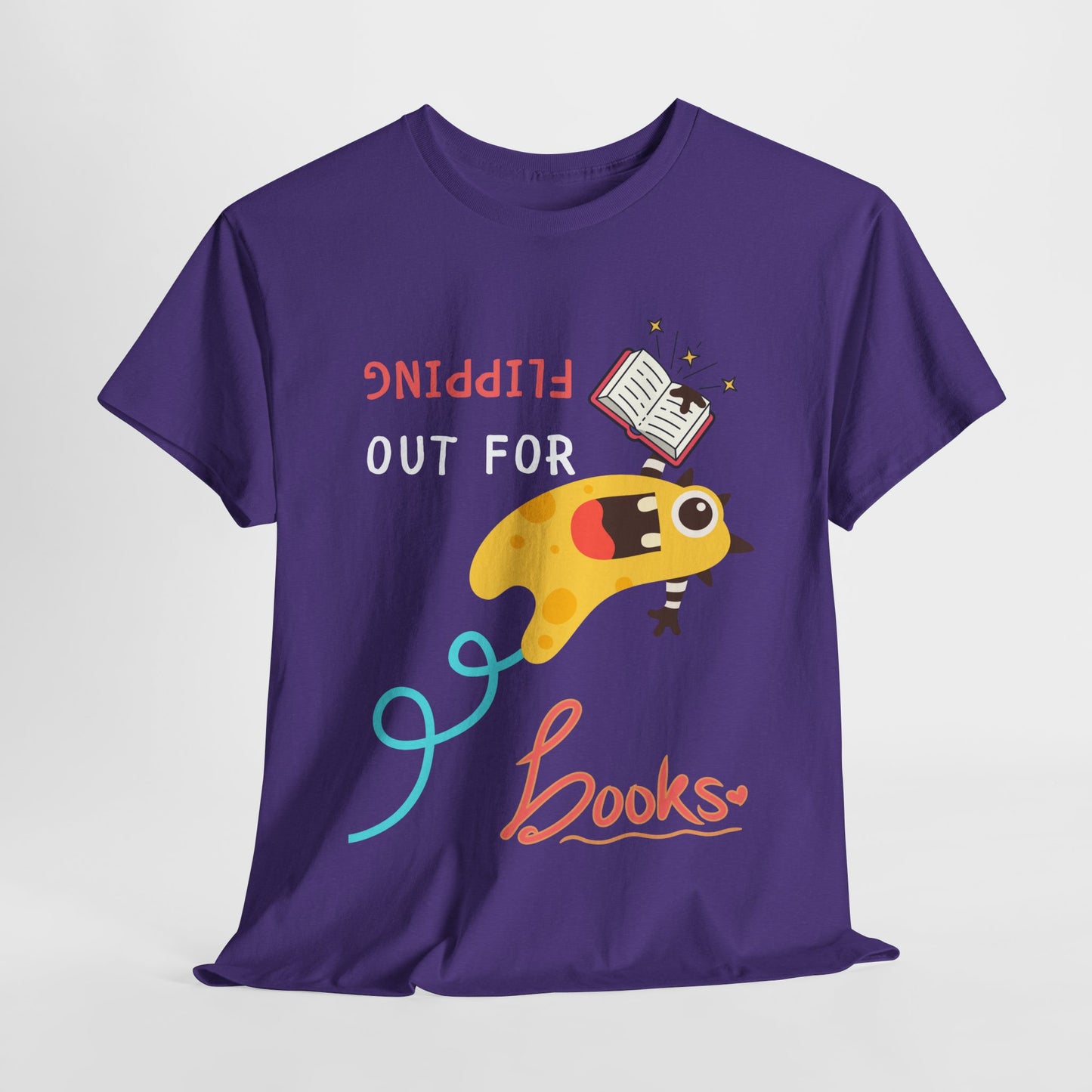 Teen/Adult Unisex Flipping Out for Books – Funny Upside-Down Reader Tee