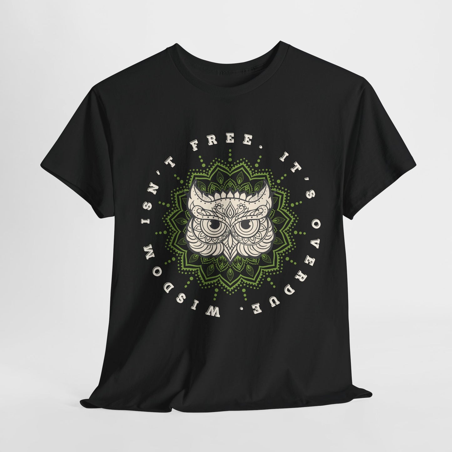 Teen/Adult Unisex – Wisdom Isn’t Free Tee – Overdue Owl Library Shirt