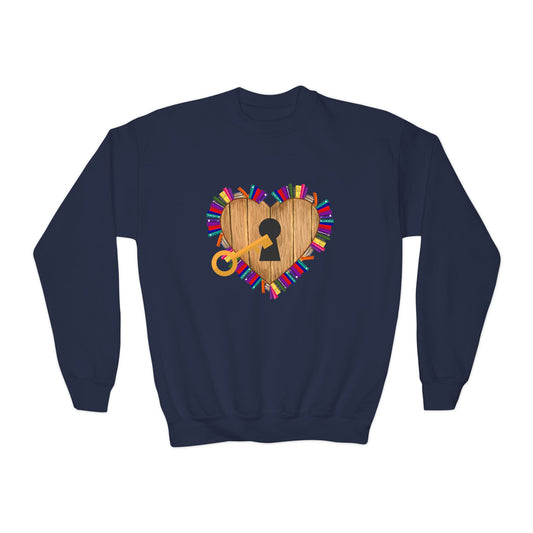 Youth Key to the Heart Sweatshirt – Unlock Your Love of Reading