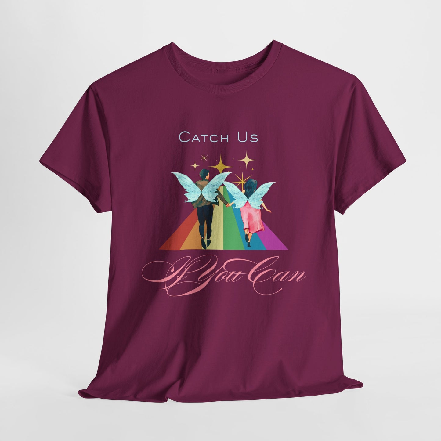 Teen/Adult Unisex Catch Us If You Can Tee – Playful Couples Shirt, Wedding Weekend or Everyday Adventure Apparel