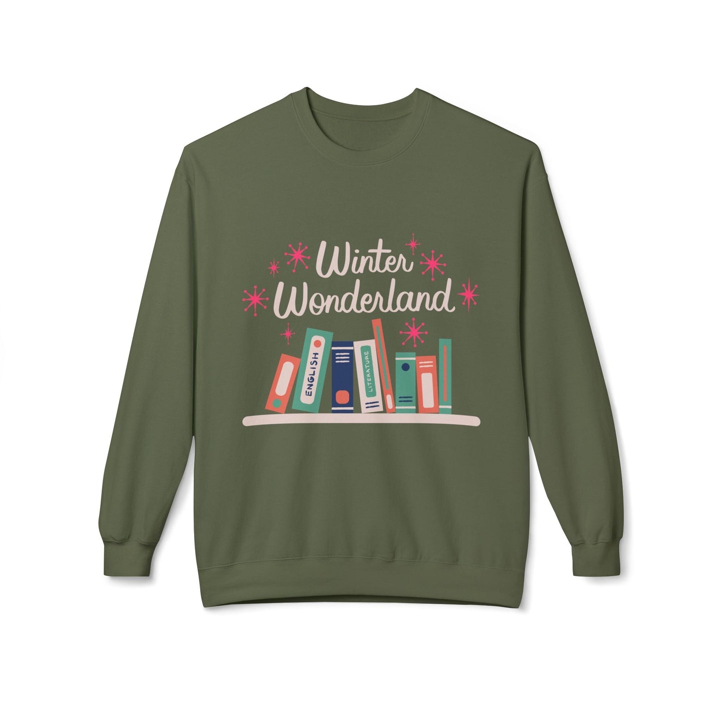 Teen/Adult Unisex Winter Wonderland Sweatshirt â€“ Cozy Book Lover Holiday Design Printify