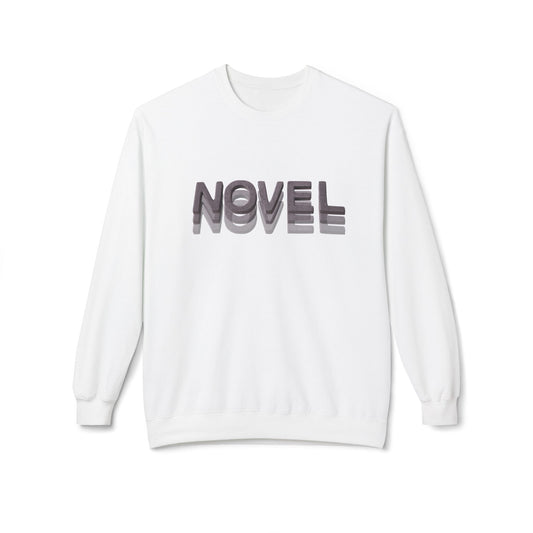 Teen/Adult Unisex NOVEL Sweatshirt, Minimalist 3D Typography Design for Book Lovers