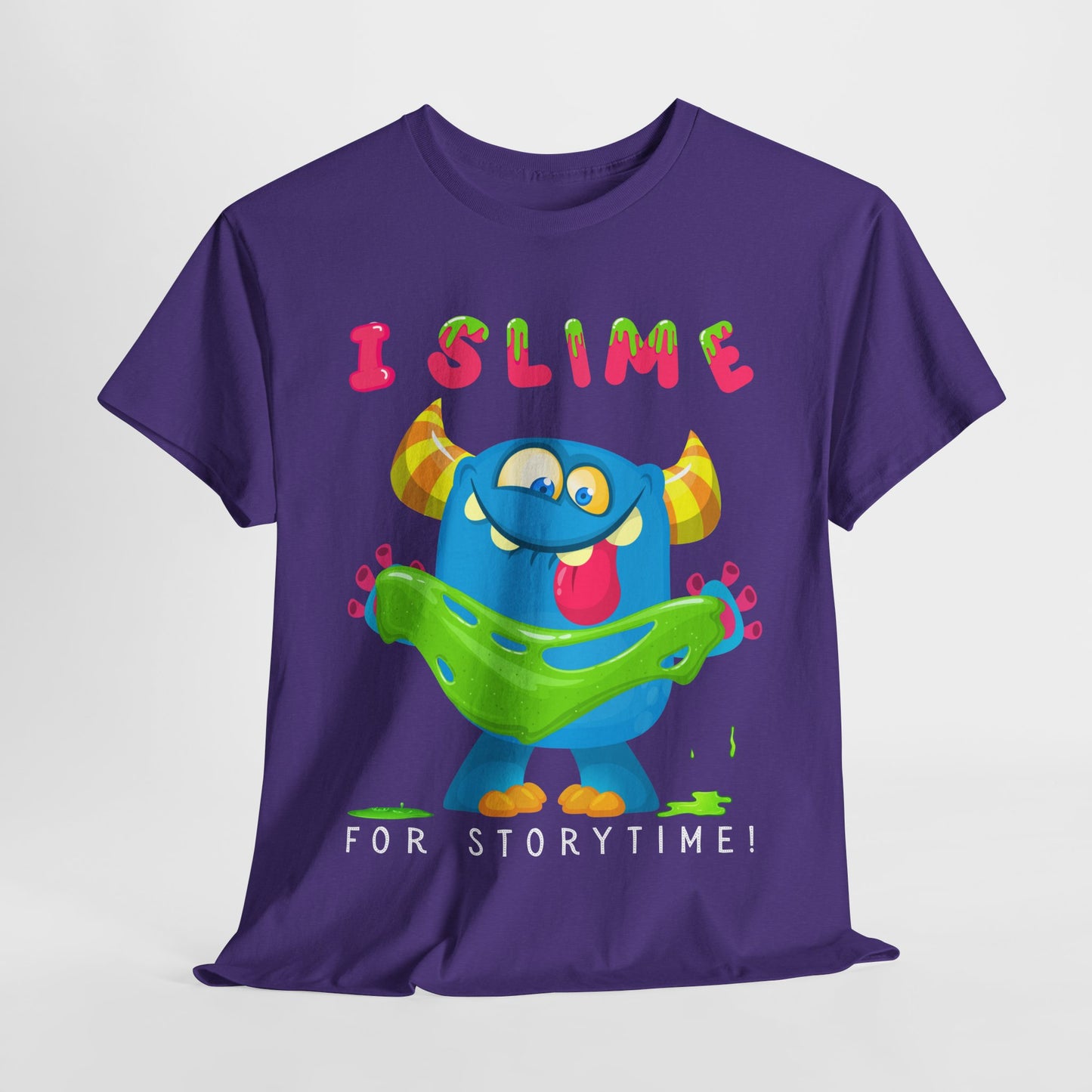 Teen/Adult Unisex “I Slime for Storytime” Tee – Funny Bookish Monster Shirt for Readers Who Ooze Enthusiasm
