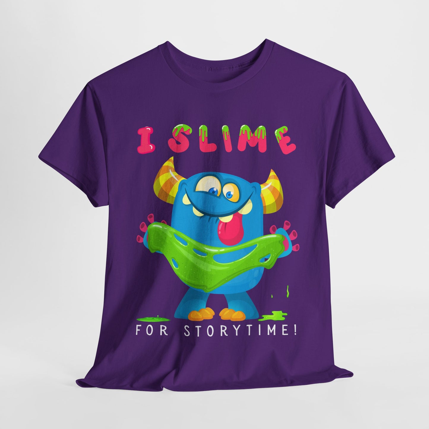Teen/Adult Unisex “I Slime for Storytime” Tee – Funny Bookish Monster Shirt for Readers Who Ooze Enthusiasm