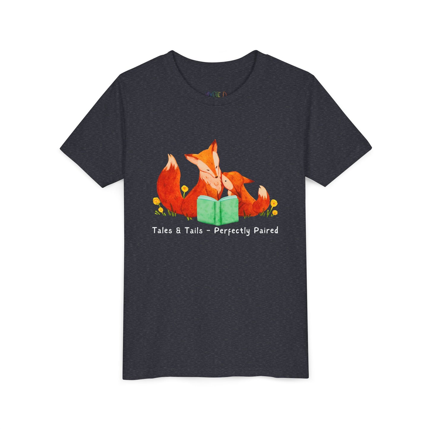 Youth Tales & Tails – Perfectly Paired Tee – Fox Reading Shirt for Snuggly Storytimes