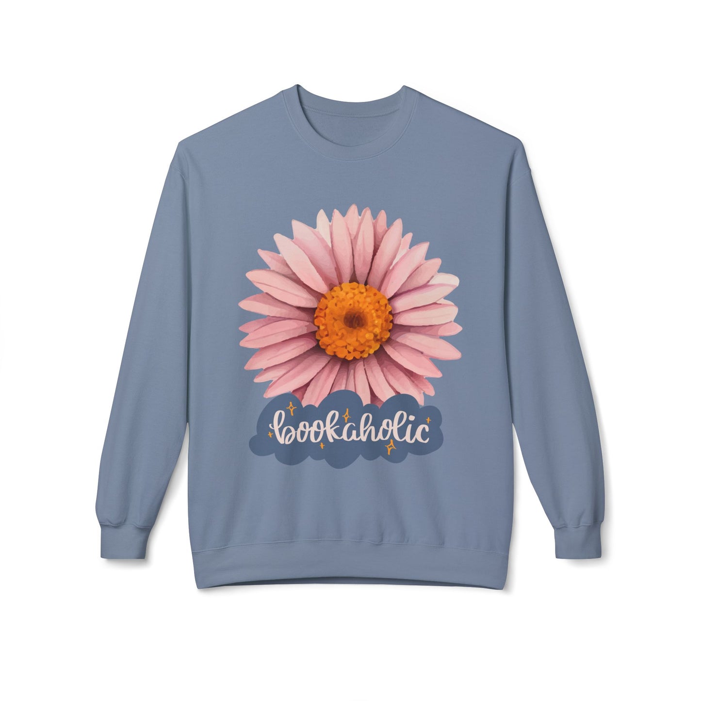 Teen/Adult Unisex Bookaholic Sweatshirt – Floral Book Lover Crewneck for Readers in Bloom