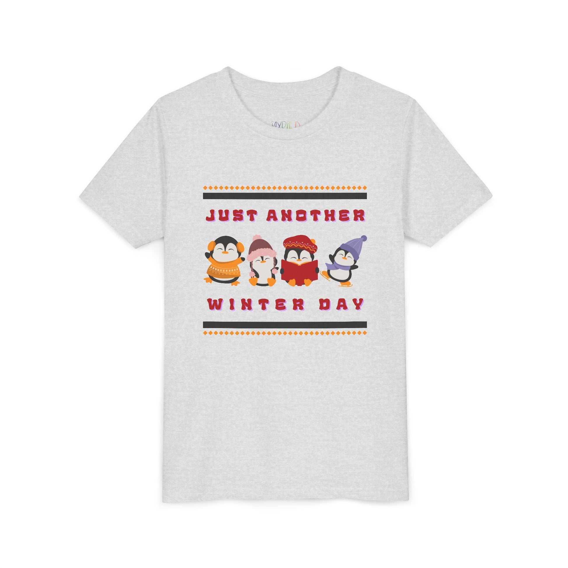 Youth Just Another Winter Day T-Shirt â€“ Cute Penguin Friends Design Printify