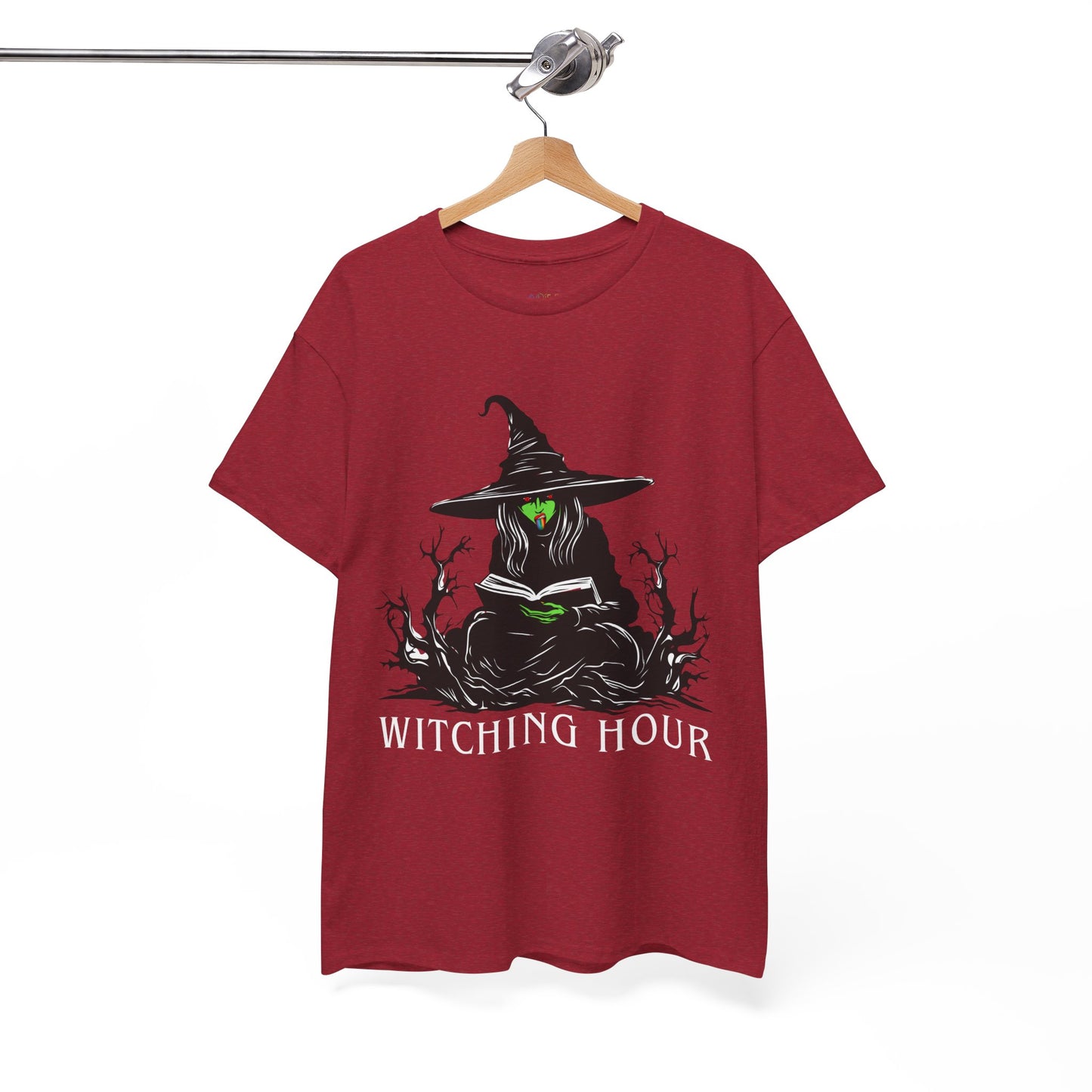 Teen/Adult Unisex Witching Hour T-Shirt Spooky Reading Witch Graphic