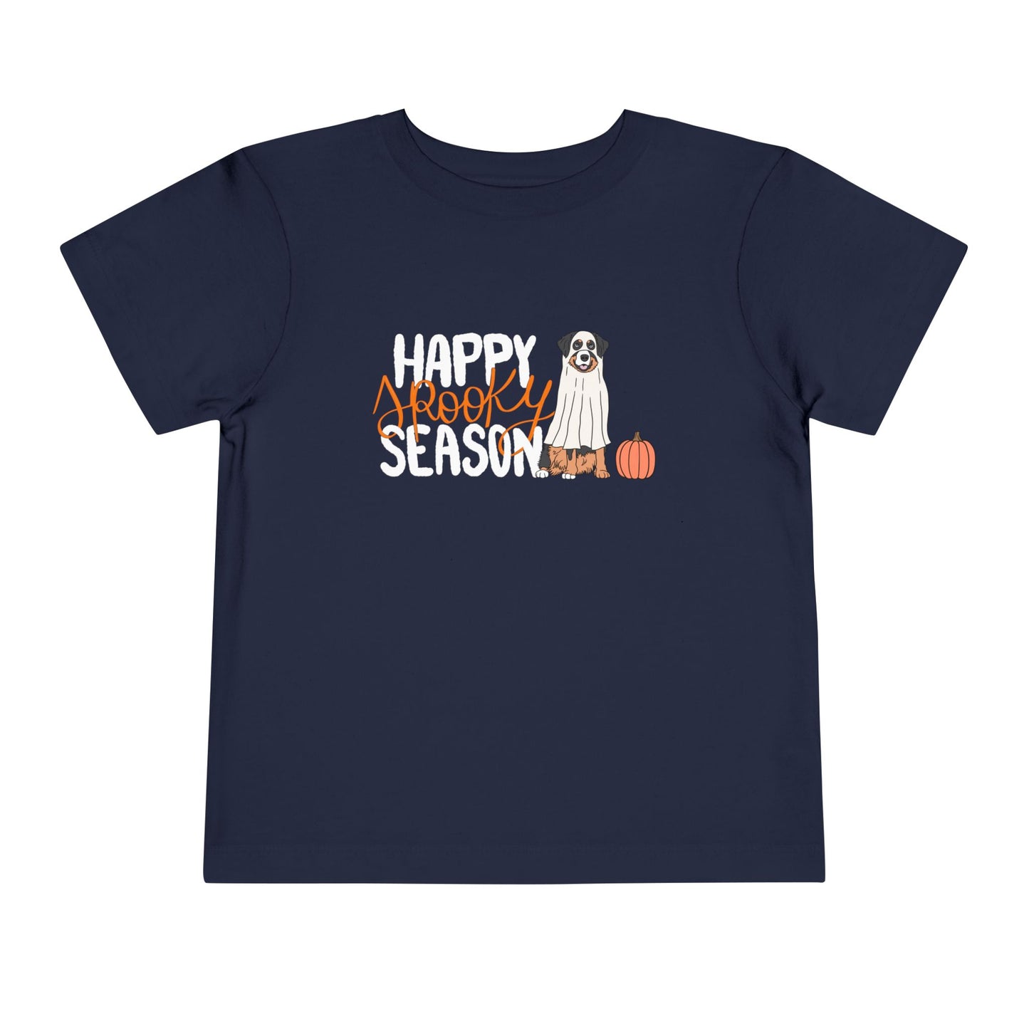 Toddler "Happy Spooky Season" Tee – Cute Halloween Dog & Pumpkin Shirt