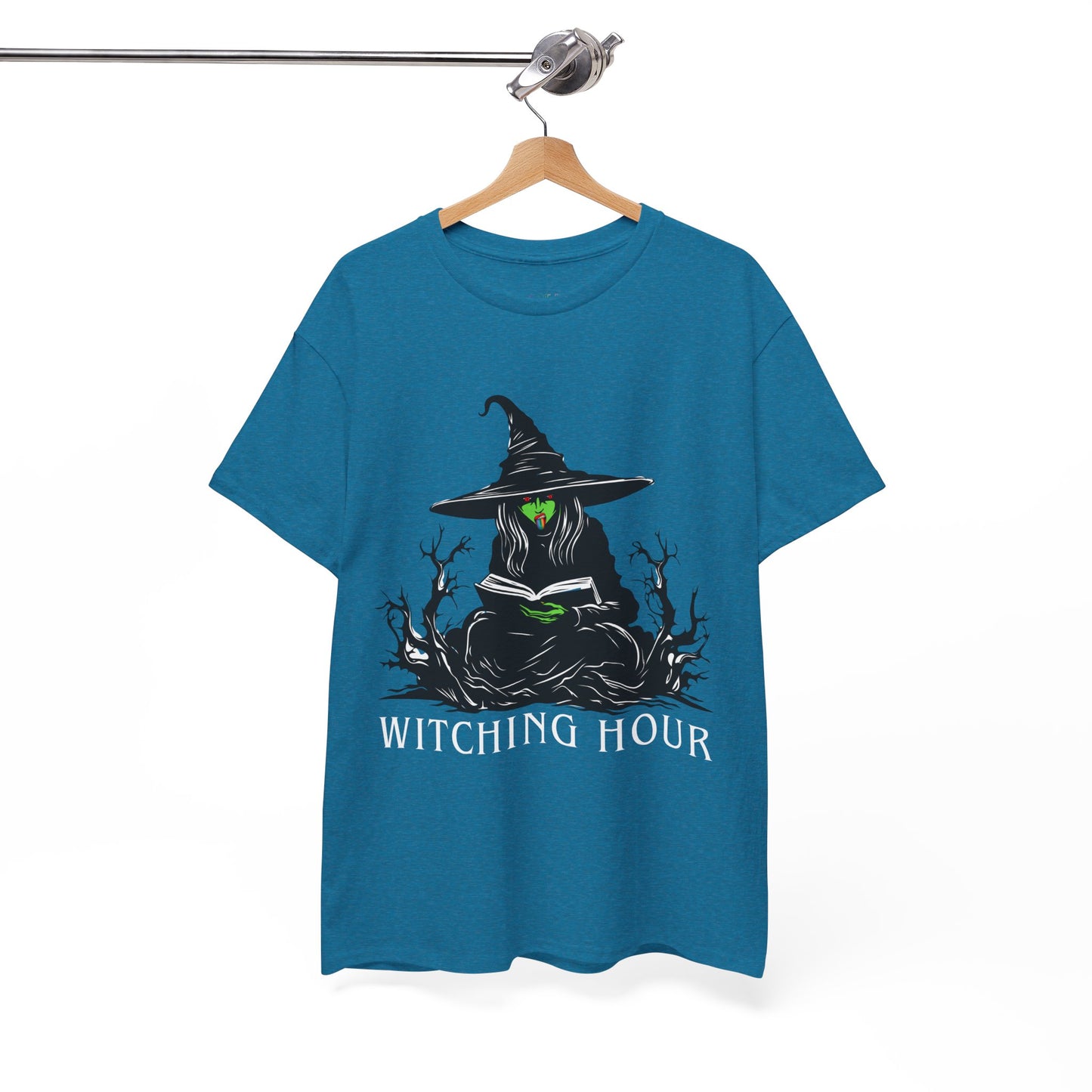 Teen/Adult Unisex Witching Hour T-Shirt Spooky Reading Witch Graphic
