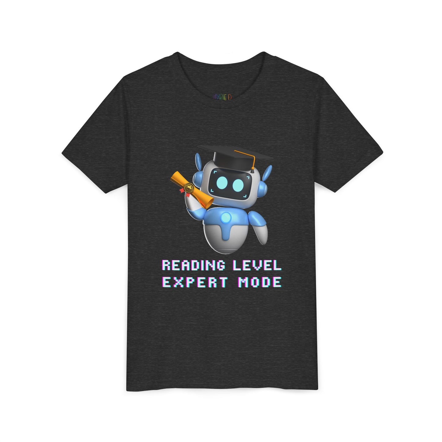 Youth Reading Level: Expert Mode Tee – Robot Graduation Shirt for Young Book Pros, For readers who’ve leveled up—and aren’t afraid to show it!