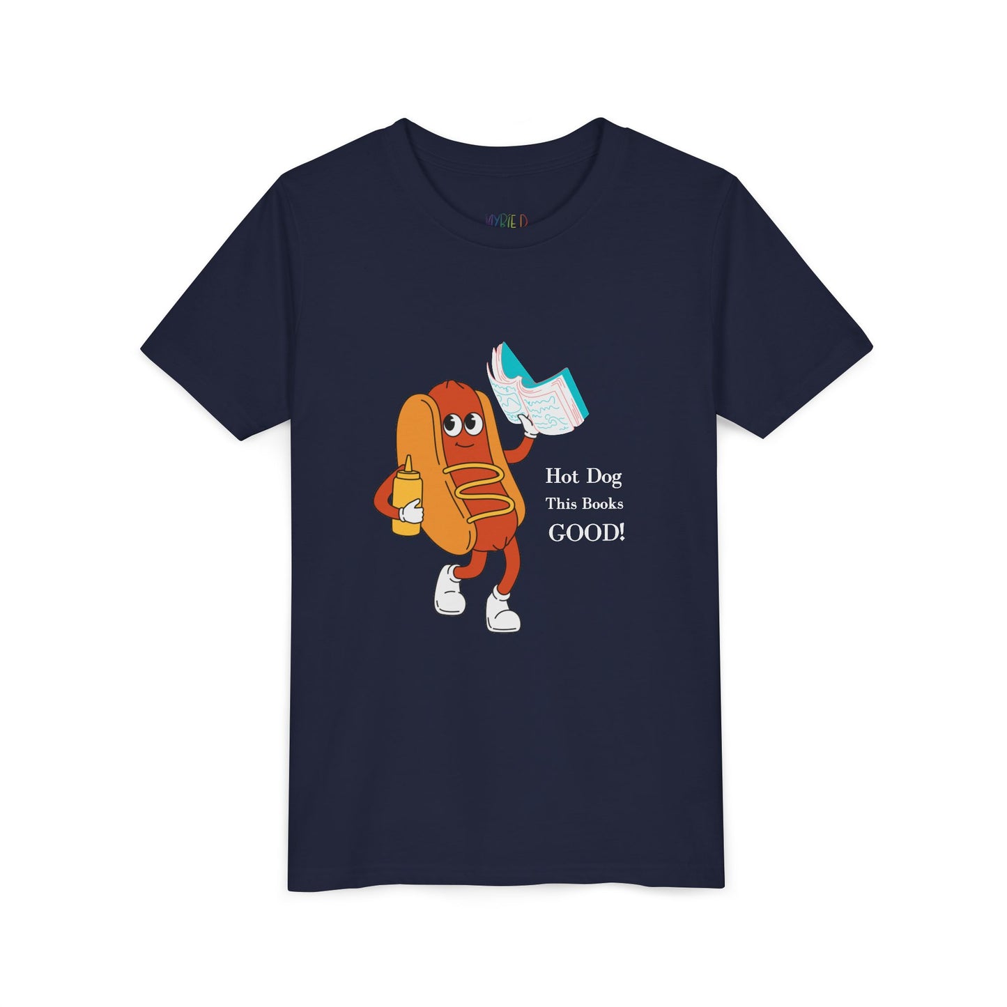 Youth Hot Dog This Book’s Good! Tee – Punny Apparel for Book-Loving Kids, A perfect pick for readers with a sense of humor (and a love for snacks)!