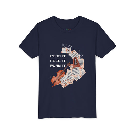 Youth Read It. Feel It. Play It. Tee – Violin Shirt for Passionate Young Performers