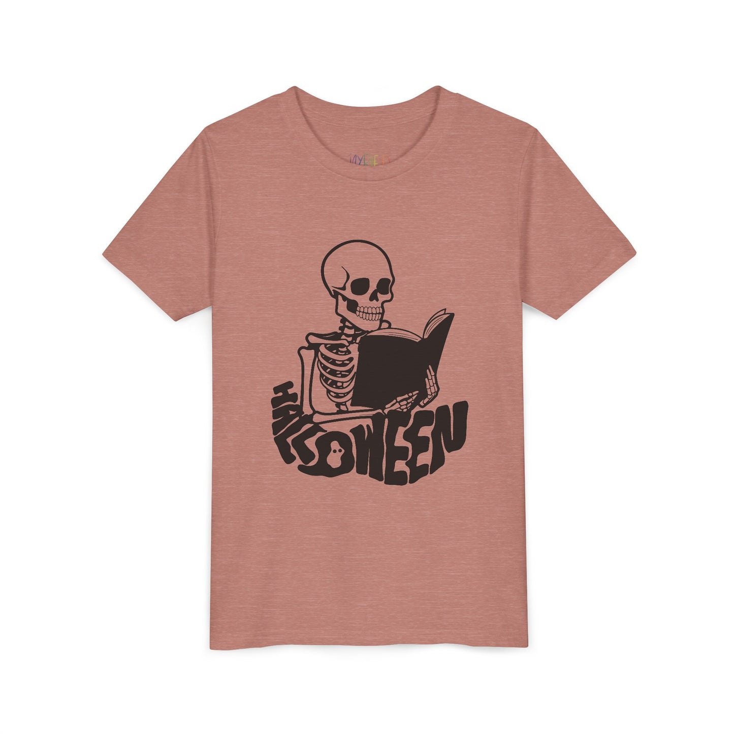 Youth Halloween Reading Tee – Skeleton with Book Shirt