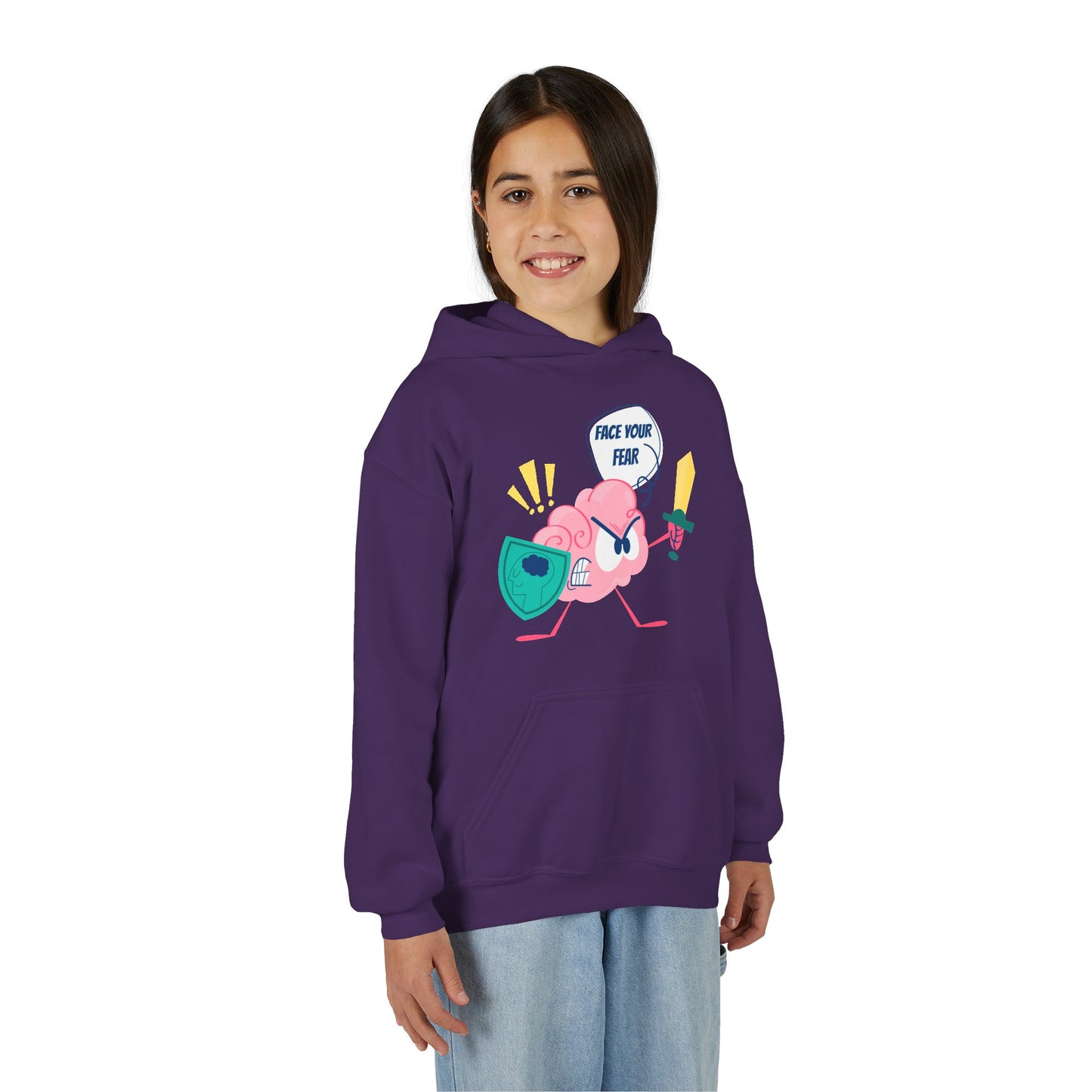 Youth Motivational Face Your Fear Hoodie