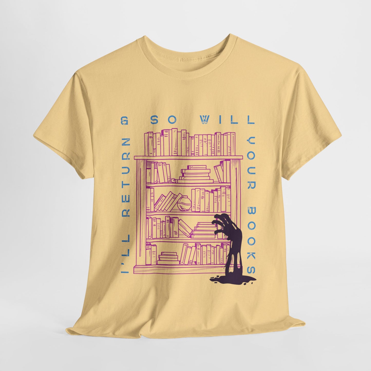 Teen/Adult Unisex I’ll Return & So Will Your Books T-Shirt – Horror Library Graphic Tee