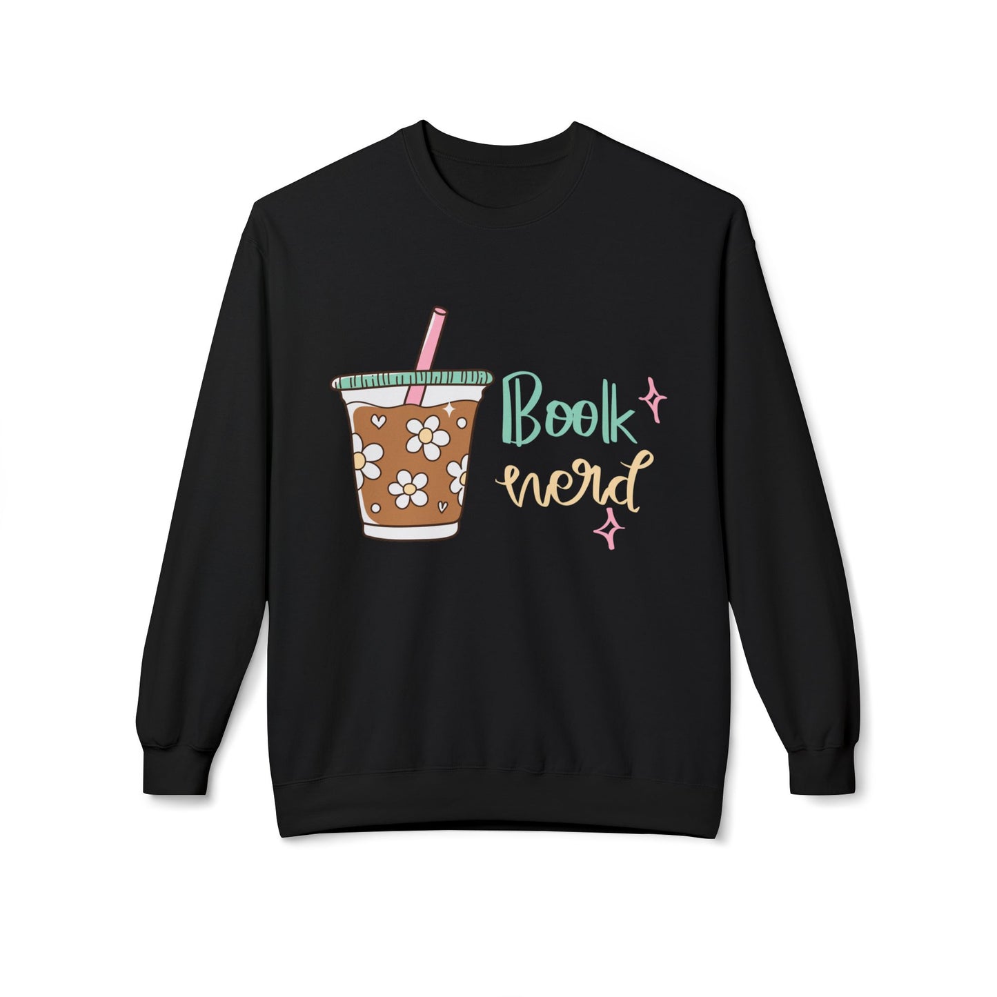 Teen/Adult Unisex Book Nerd Sweatshirt – Iced Coffee & Reading Vibes