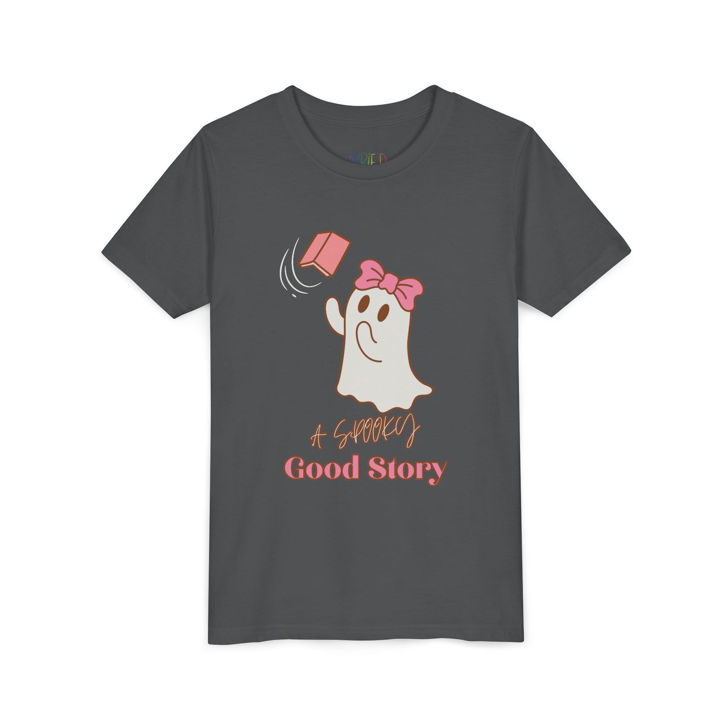 Youth A Spooky Good Story Tee – Cute Halloween Ghost Reading Shirt