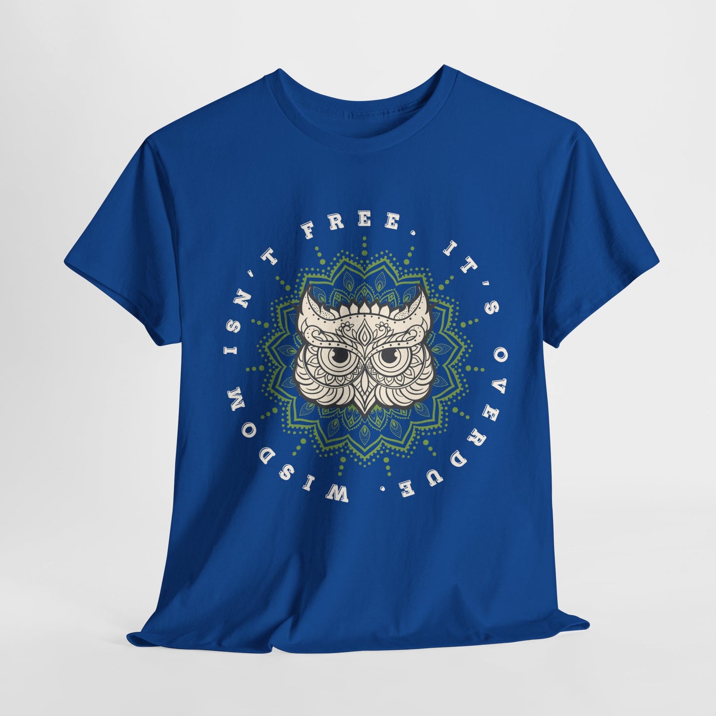 Teen/Adult Unisex – Wisdom Isn’t Free Tee – Overdue Owl Library Shirt