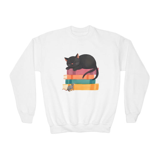 Youth Book Stack Buddies Sweatshirt – Quiet Moments, Big Stories