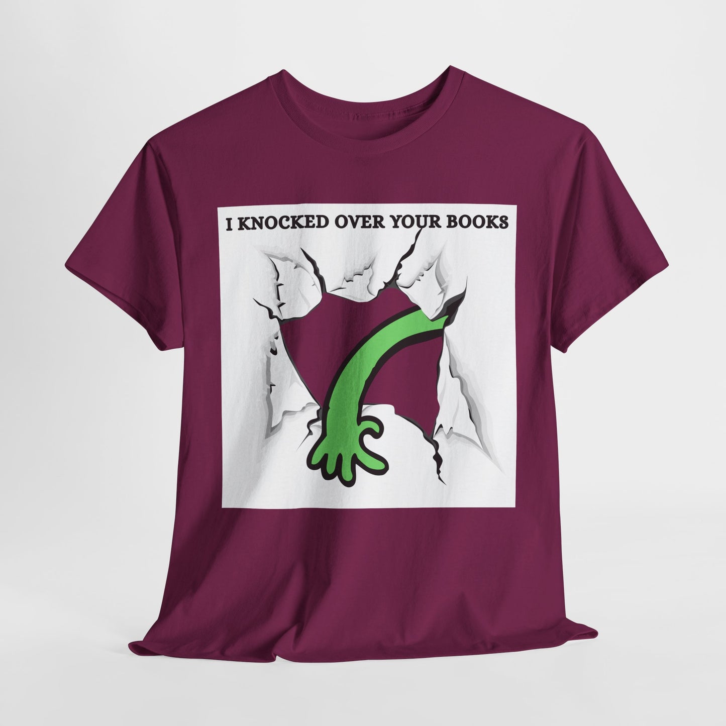 Teen/Adult Unisex Oops! Alien Mayhem Tee – Bookstack Toppler Extraordinaire