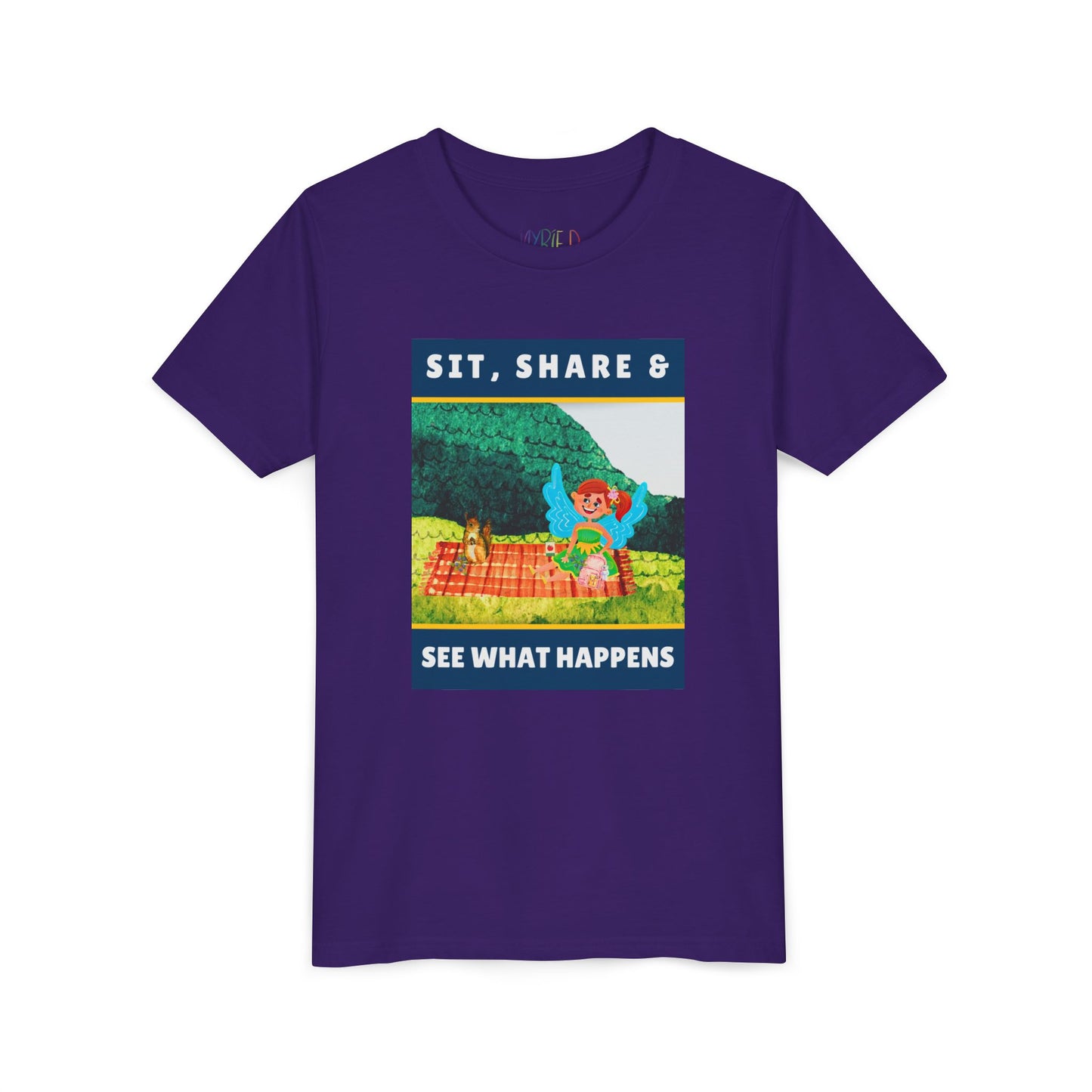 Youth Sit, Share & See What Happens Tee – Wholesome T-Shirt for Kind-Hearted Kids, Nature Lovers & Budding Friends