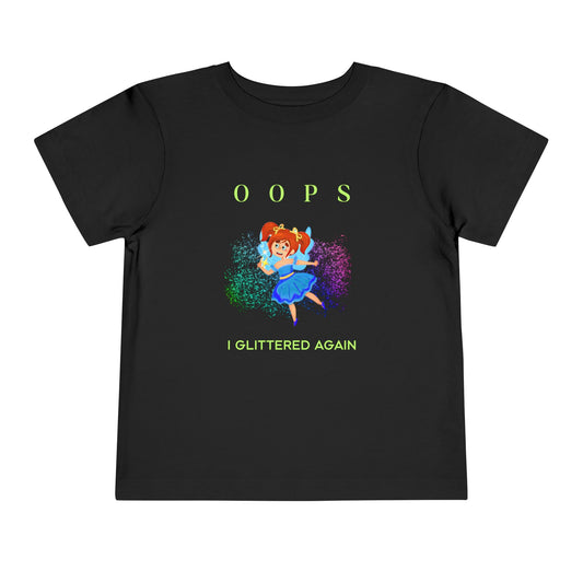 Toddler Oops I Glittered Again Tee – Mei-Mei Sparkle Shirt for Playful Little Stars