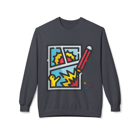 Teen/Adult Unisex Draw Your Own Adventure Sweatshirt – Comic-Style Art for Creative Storytellers
