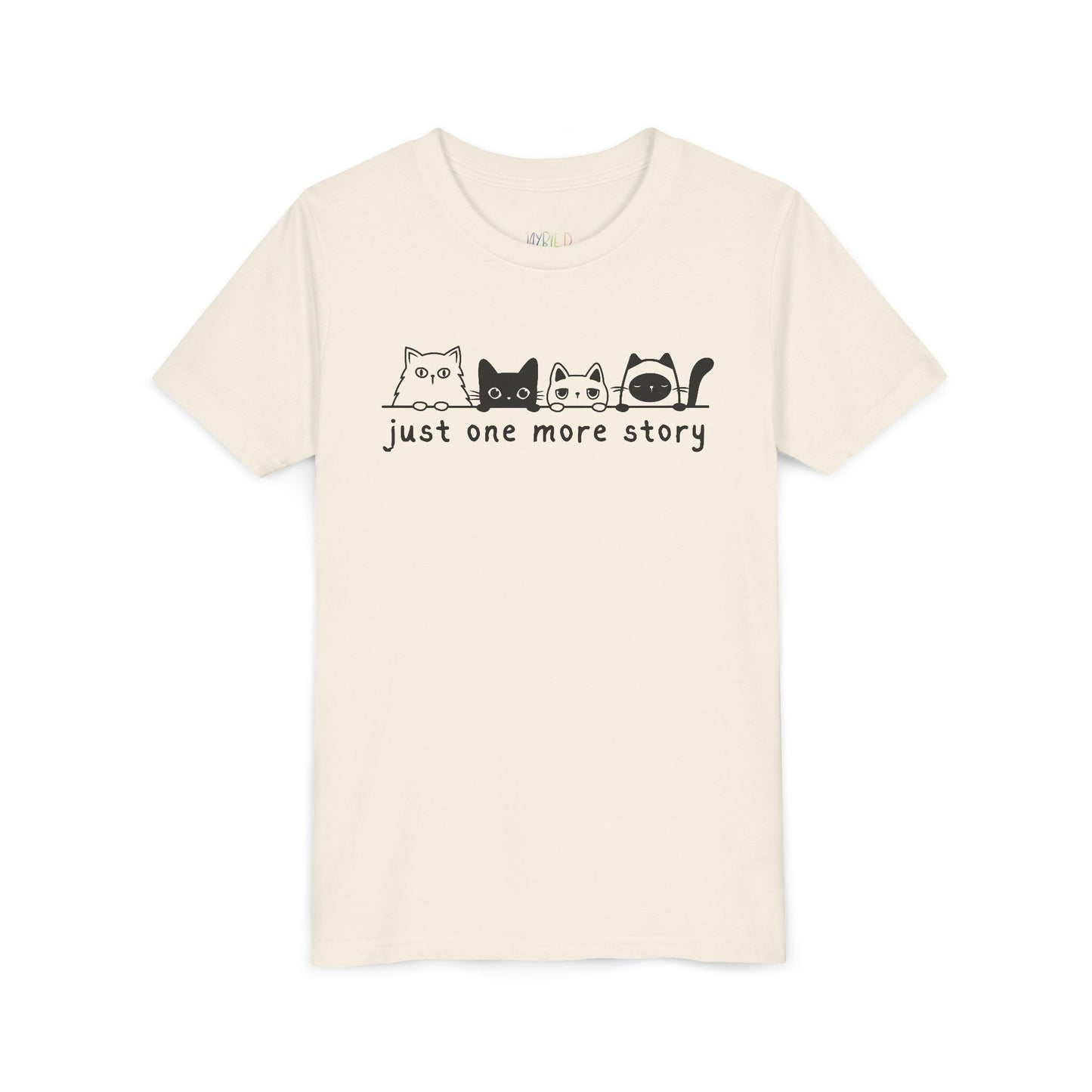 Youth Just One More Story T-Shirt – Purrfect for Bedtime Bookworms