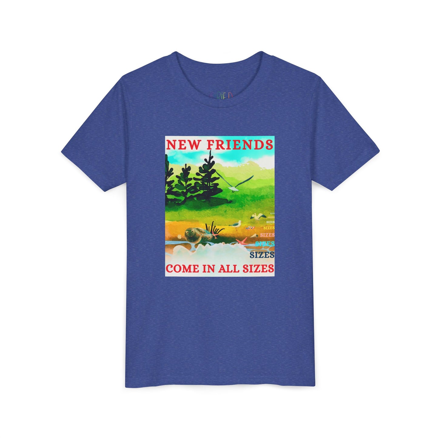 Youth New Friends Come in All Sizes Tee – Inclusive Adventure Shirt, Nature-Inspired Apparel for Curious Kids
