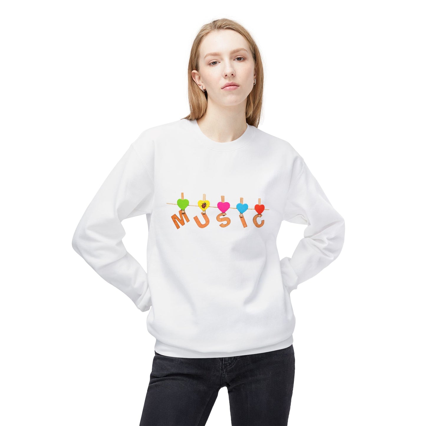 Teen/Adult Unisex Colorful Heartstring Music Sweatshirt