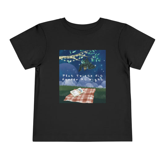 Toddler Plot Twists Hit Harder Tee – Bat Readers Gift Shirt