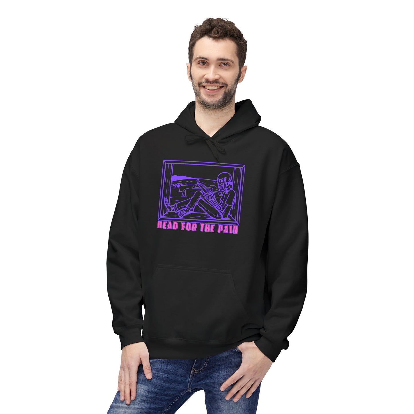 Teen/Adult Unisex Read for the Pain Neon Skeleton Hoodie
