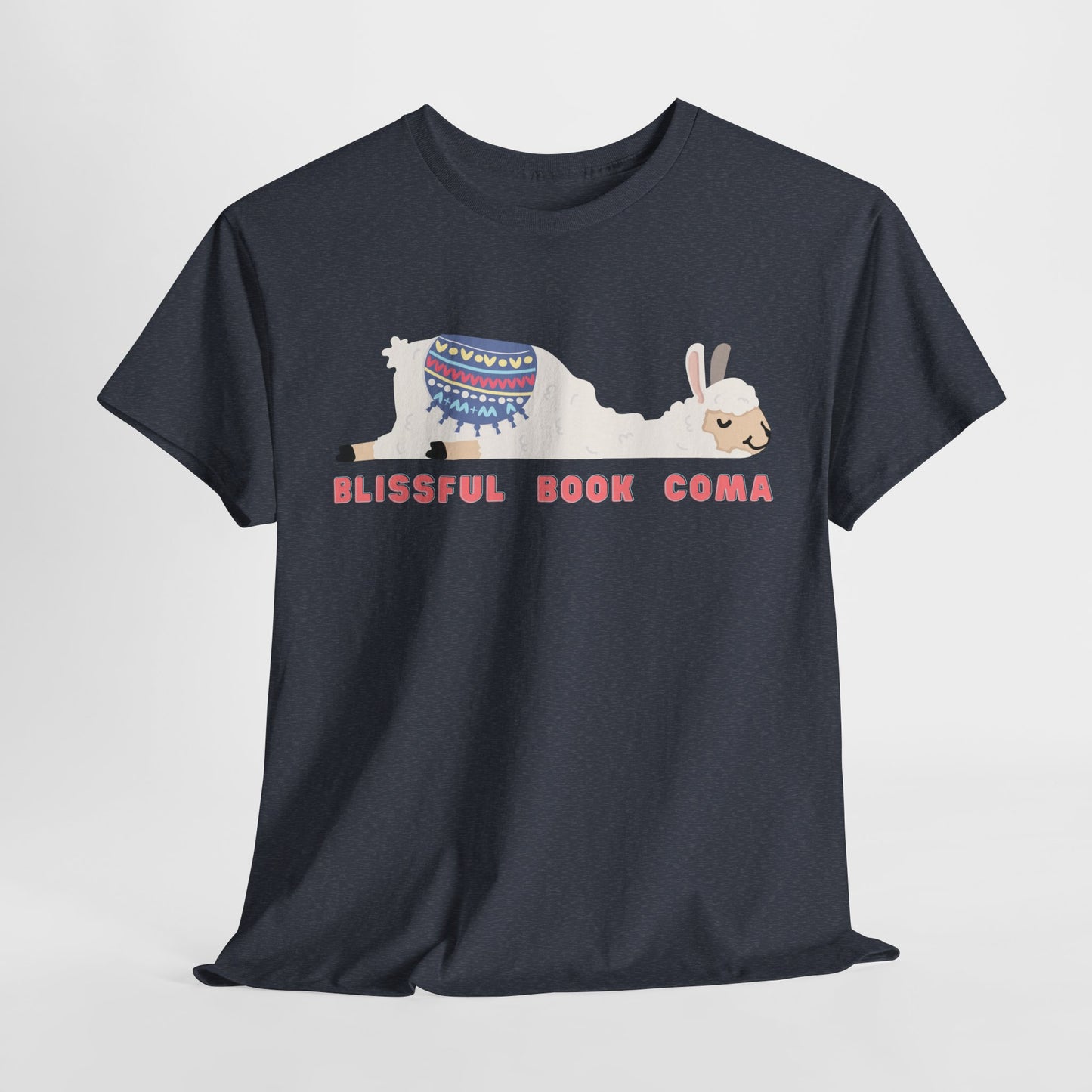 Teen/Adult Unisex – Blissful Book Coma Llama Tee