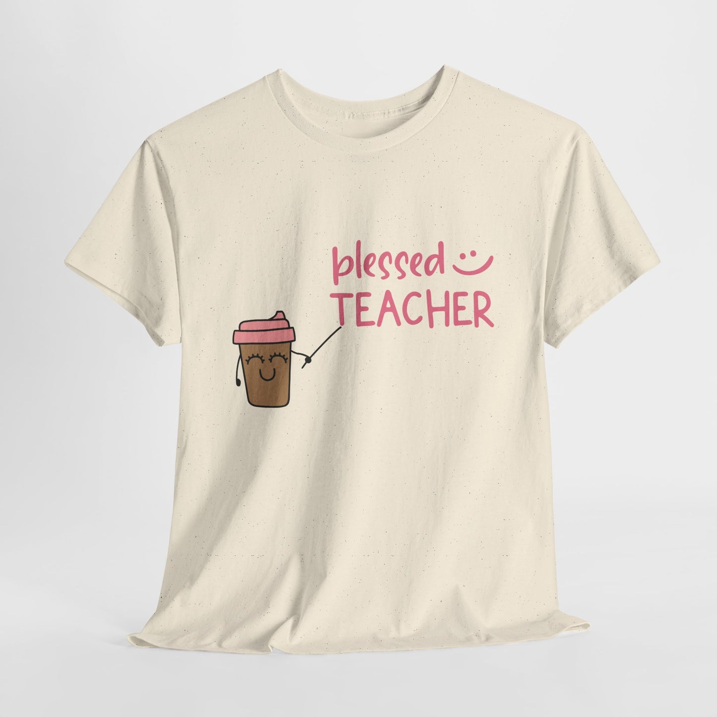 Teen/Adult Unisex Blessed Teacher Coffee Tee – Cute & Cozy for Caffeinated Educators
