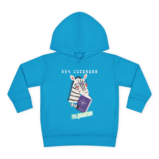 Toddler 99% Cuteness 1% Quantum Hoodie – Smart Zebra Reader Design