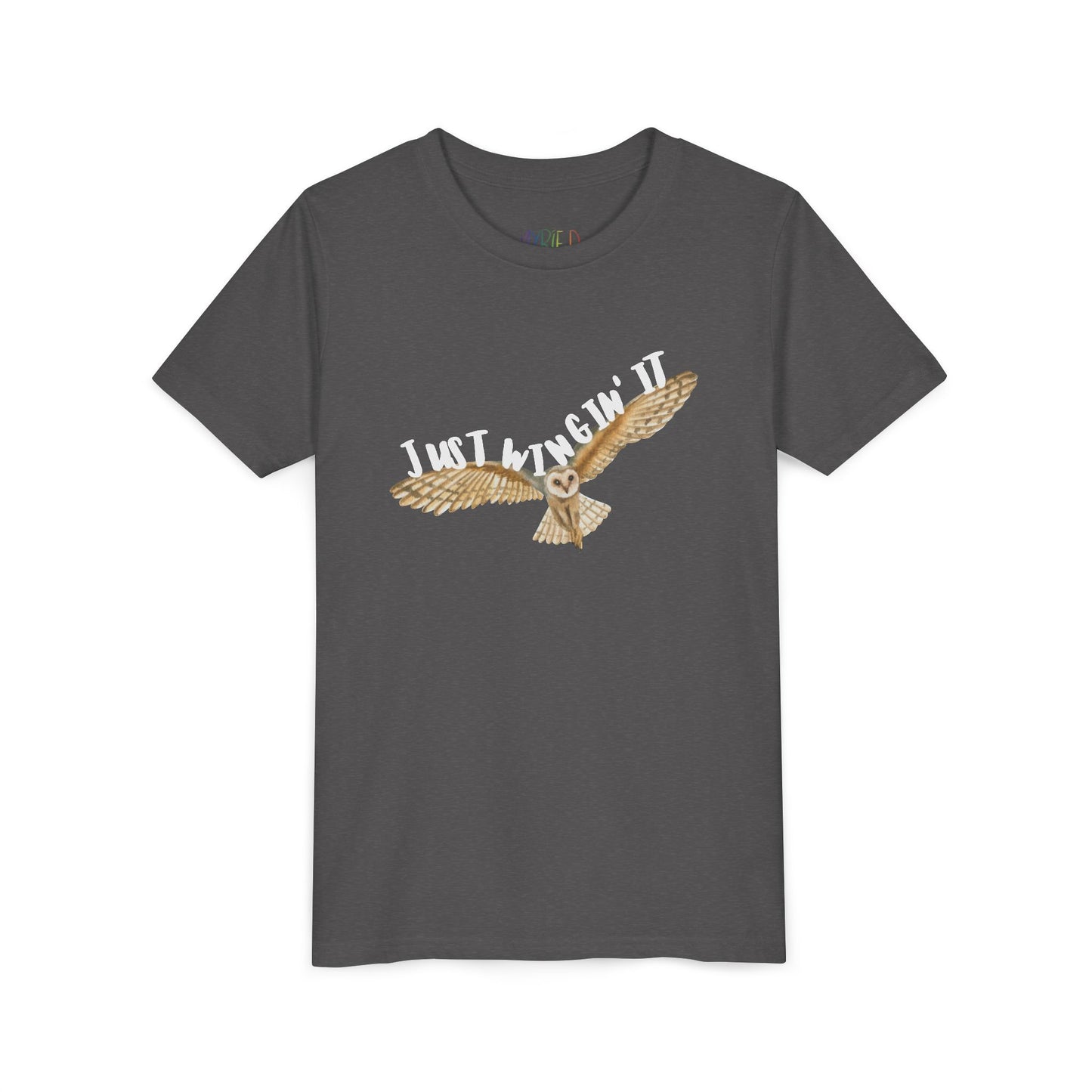 Youth Just Wingin’ It T-Shirt – Funny Owl Shirt for Free-Spirited Kids Who Go With the Flow