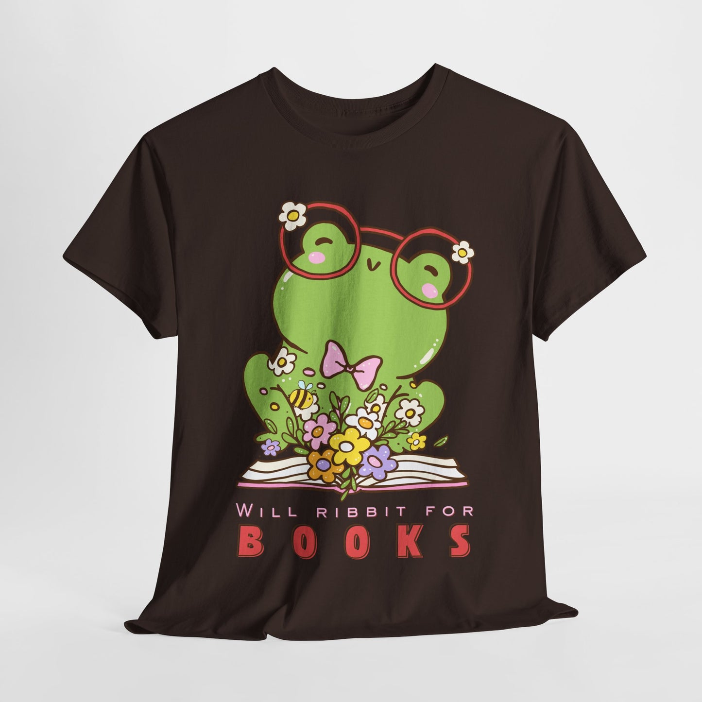 Teen/Adult Unisex “Will Ribbit for Books” Frog Tee