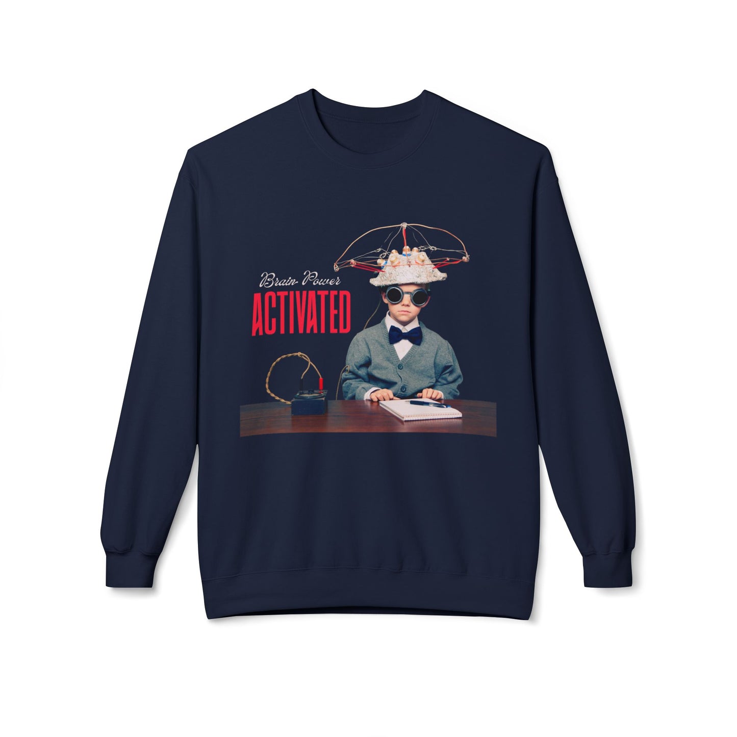 Teen/Adult Unisex Brain Power Activated Sweatshirt – Retro Science Style for Curious Minds