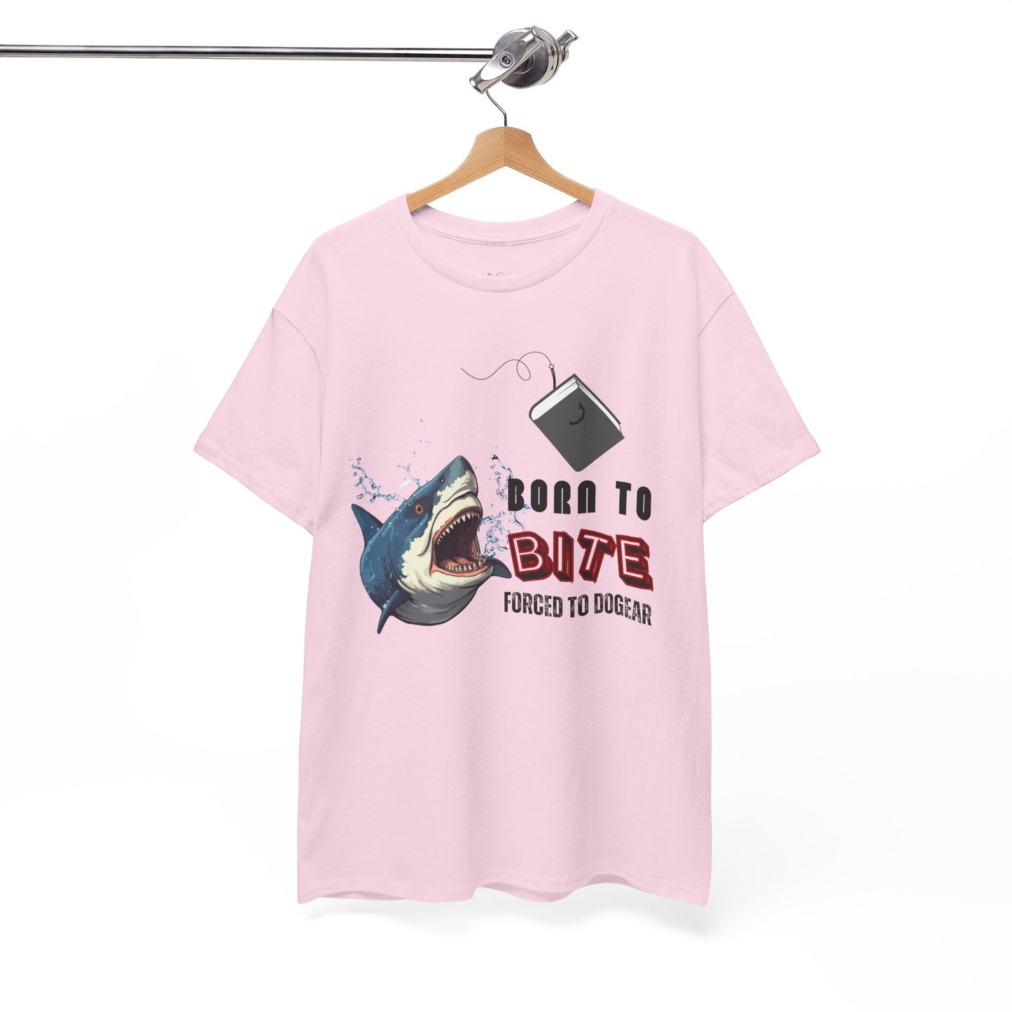 Teen/Adult Unisex Born to Bite Tee â€“ Funny Shark Shirt for Bold Book Lovers