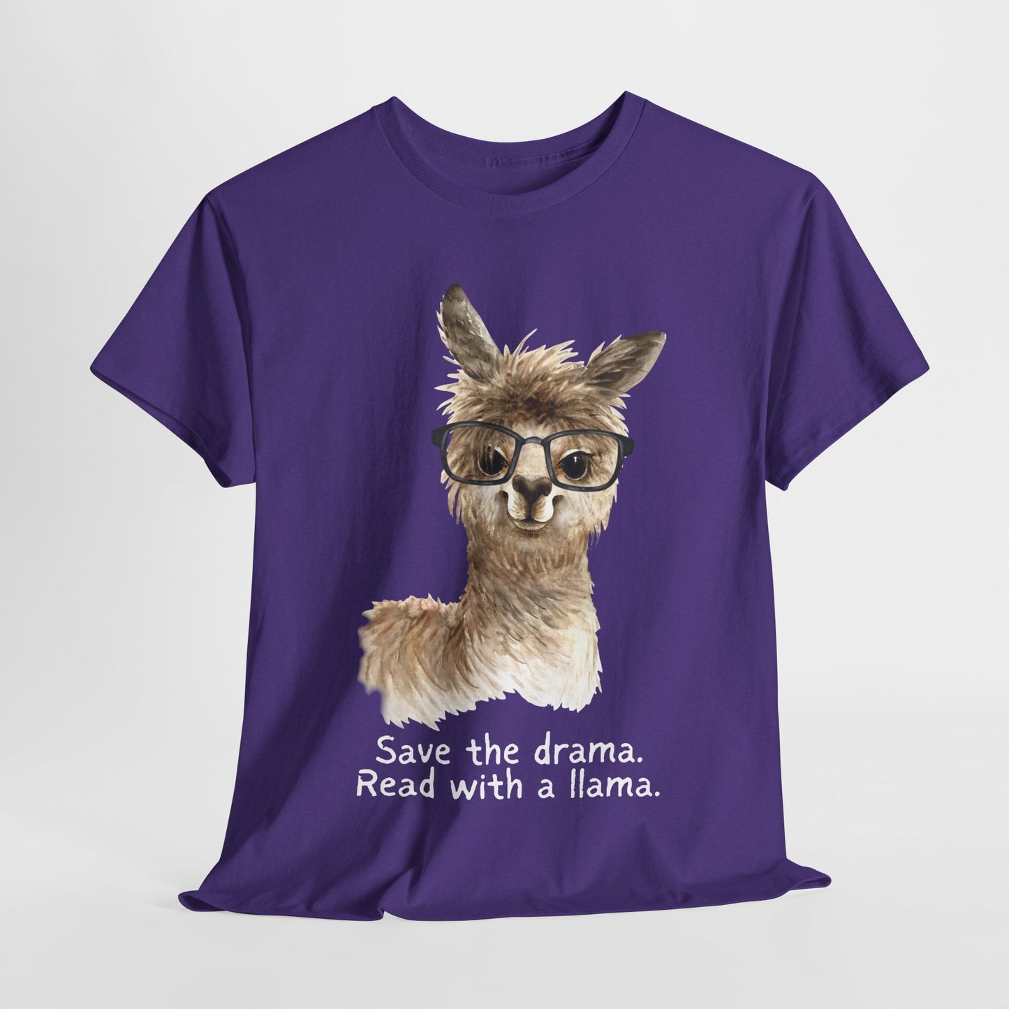 Teen/Adult Unisex Read with a Llama Tee – No Drama, Just Chapters